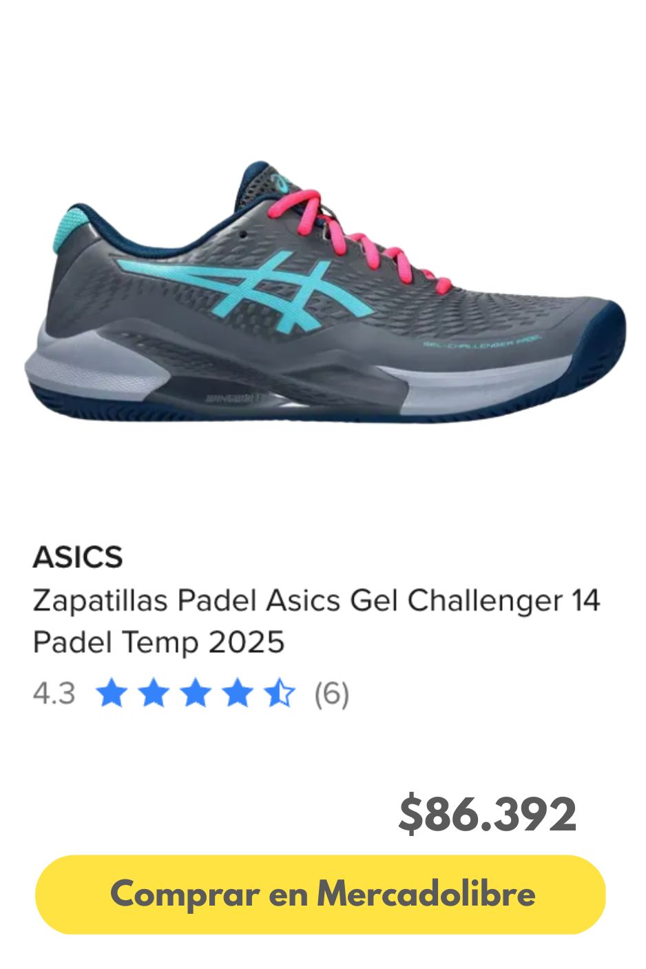 Zapatillas Padel Asics Gel Challenger 14 Padel Temp 2025