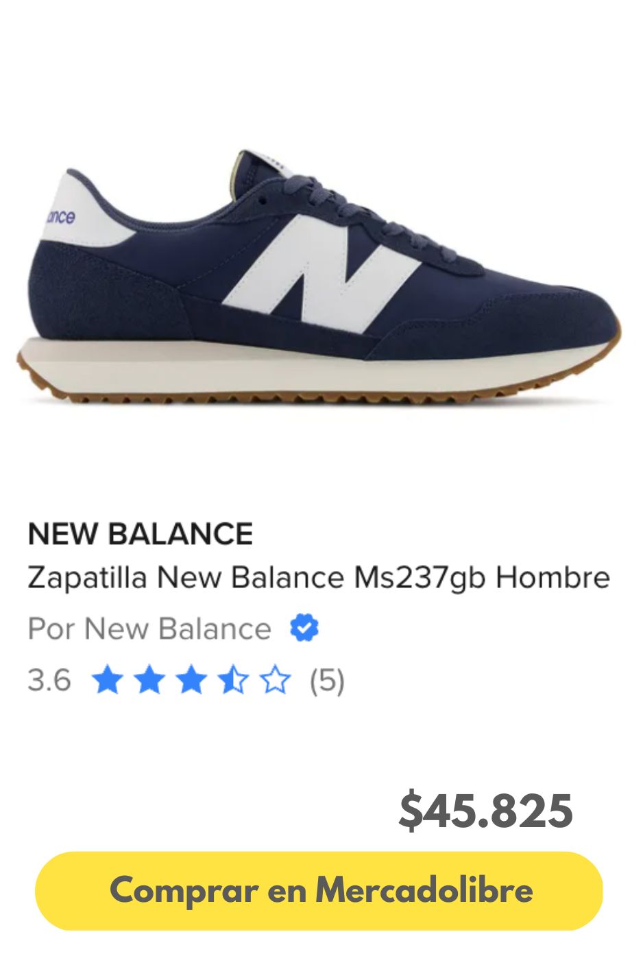 Zapatilla New Balance Ms237gb Hombre
