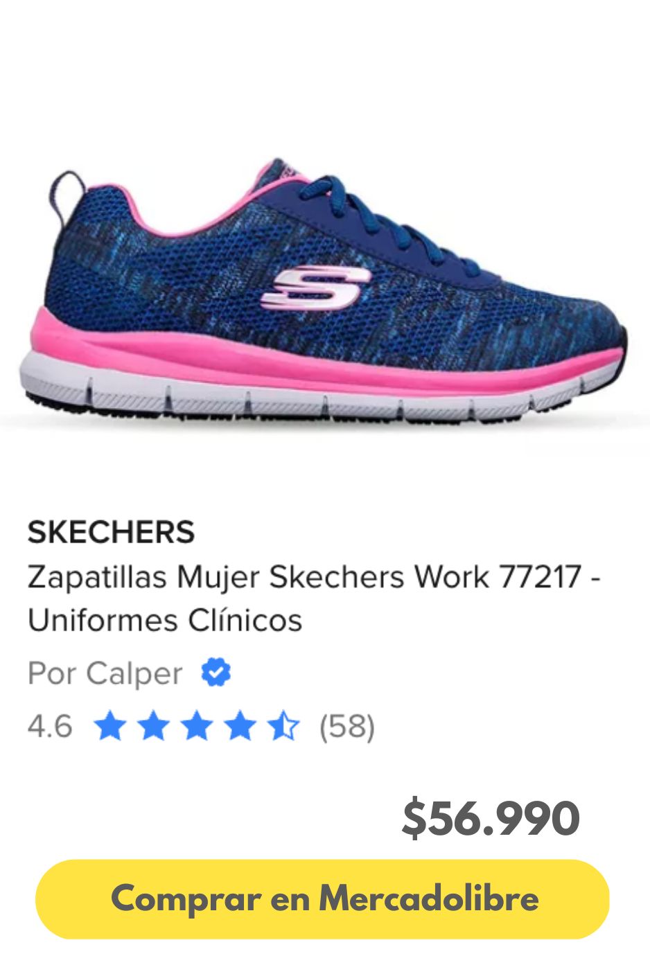 Zapatillas Mujer Skechers Work 77217 - Uniformes Clínicos