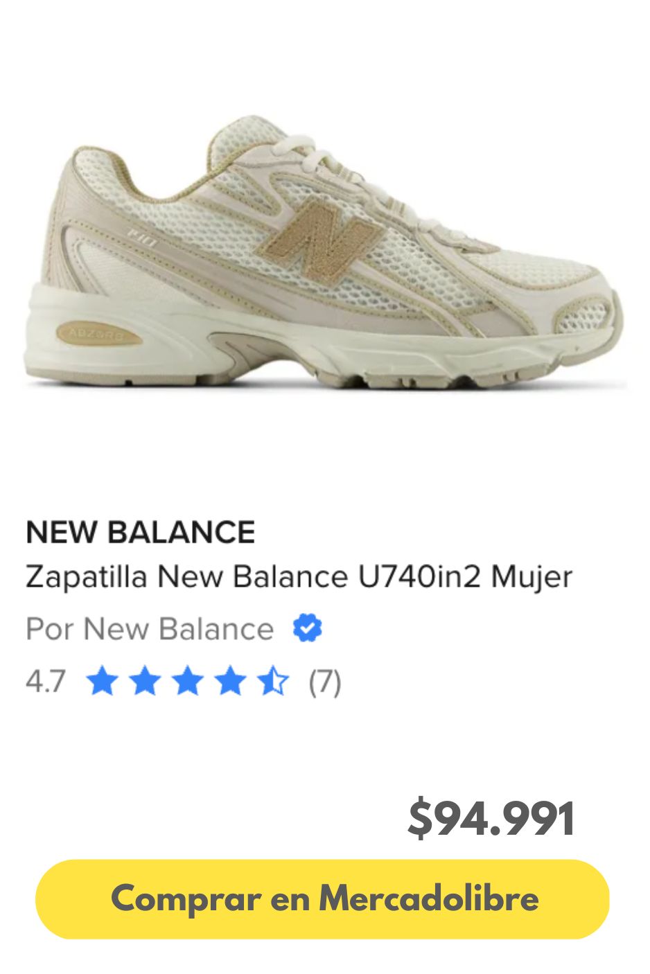 Zapatilla New Balance U740in2 Mujer