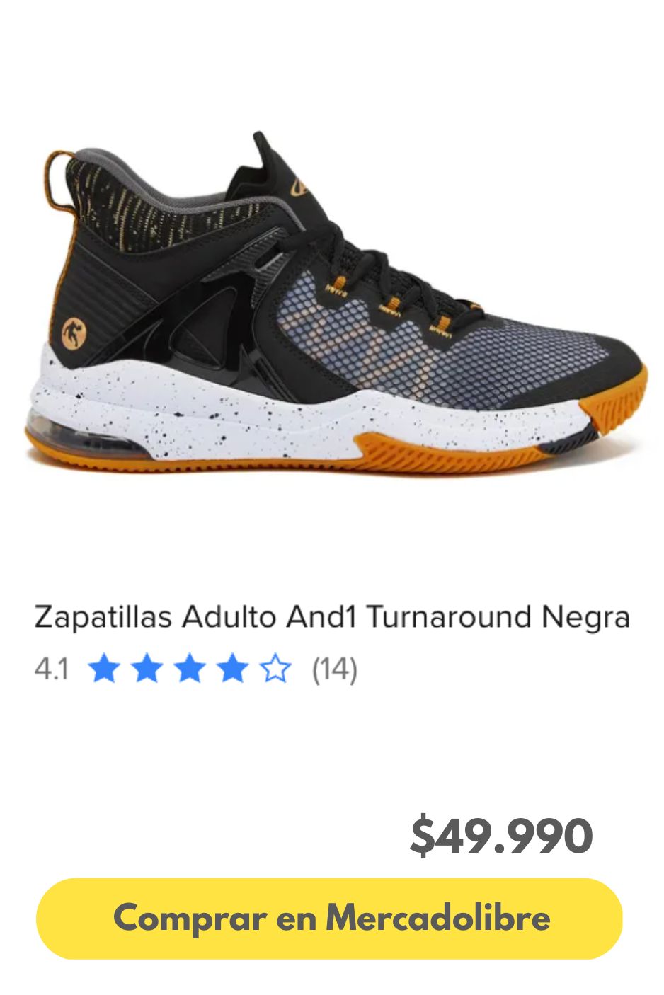 Zapatillas Adulto And1 Turnaround Negra