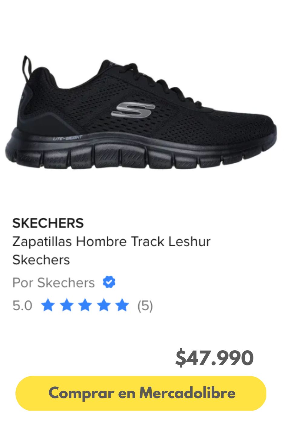 Zapatilla Skechers Track - Leshur Negro Hombre