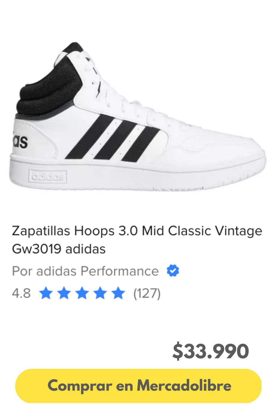 Zapatillas Hoops 3.0 Mid Classic Vintage Gw3019 adidas