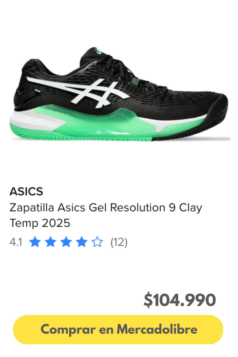 Zapatilla Asics Gel Resolution 9 Clay Temp 2025