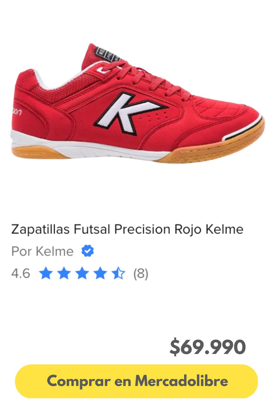 Zapatillas Futsal Precision Rojo Kelme