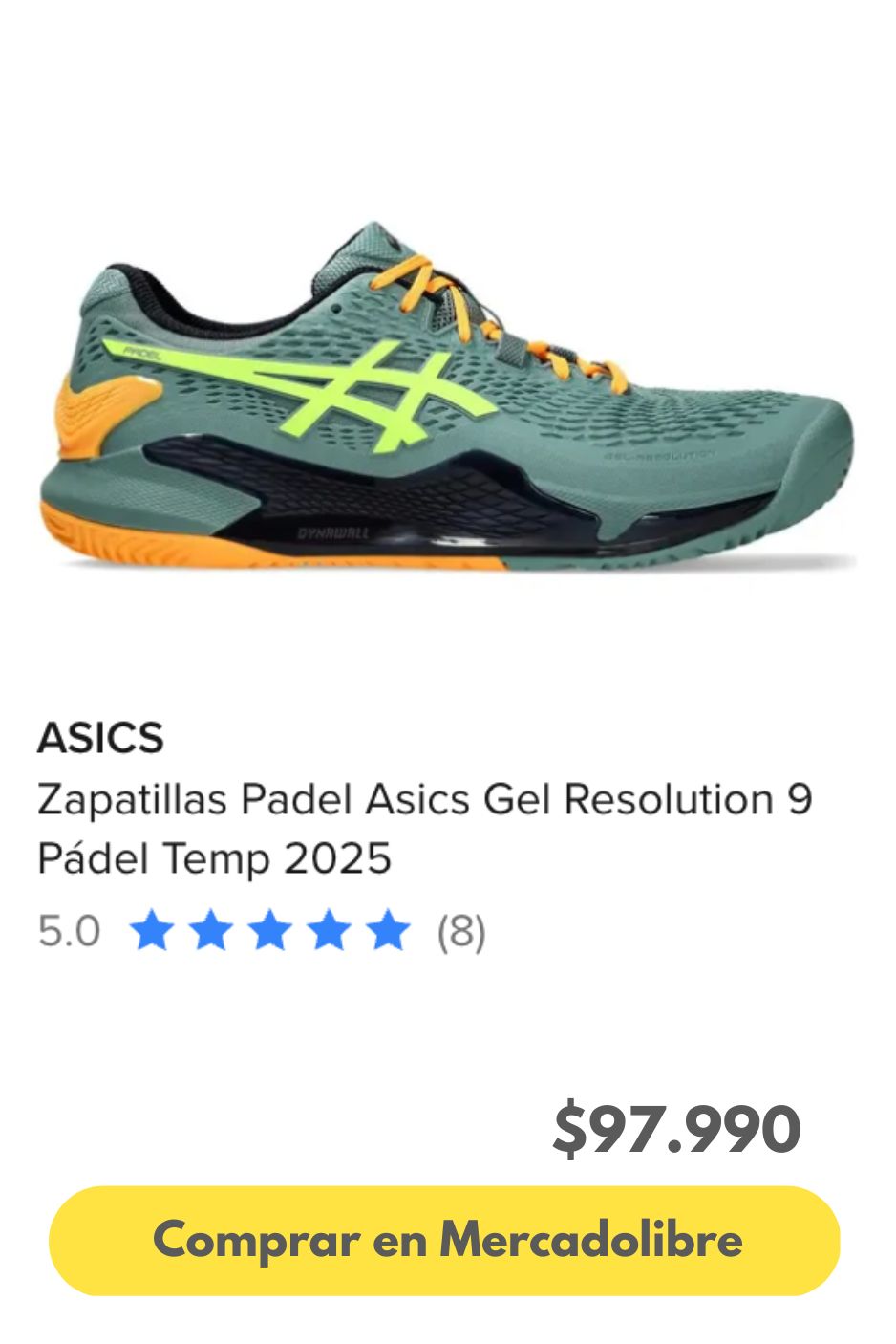 Zapatillas Padel Asics Gel Resolution 9 Pádel Temp 2025