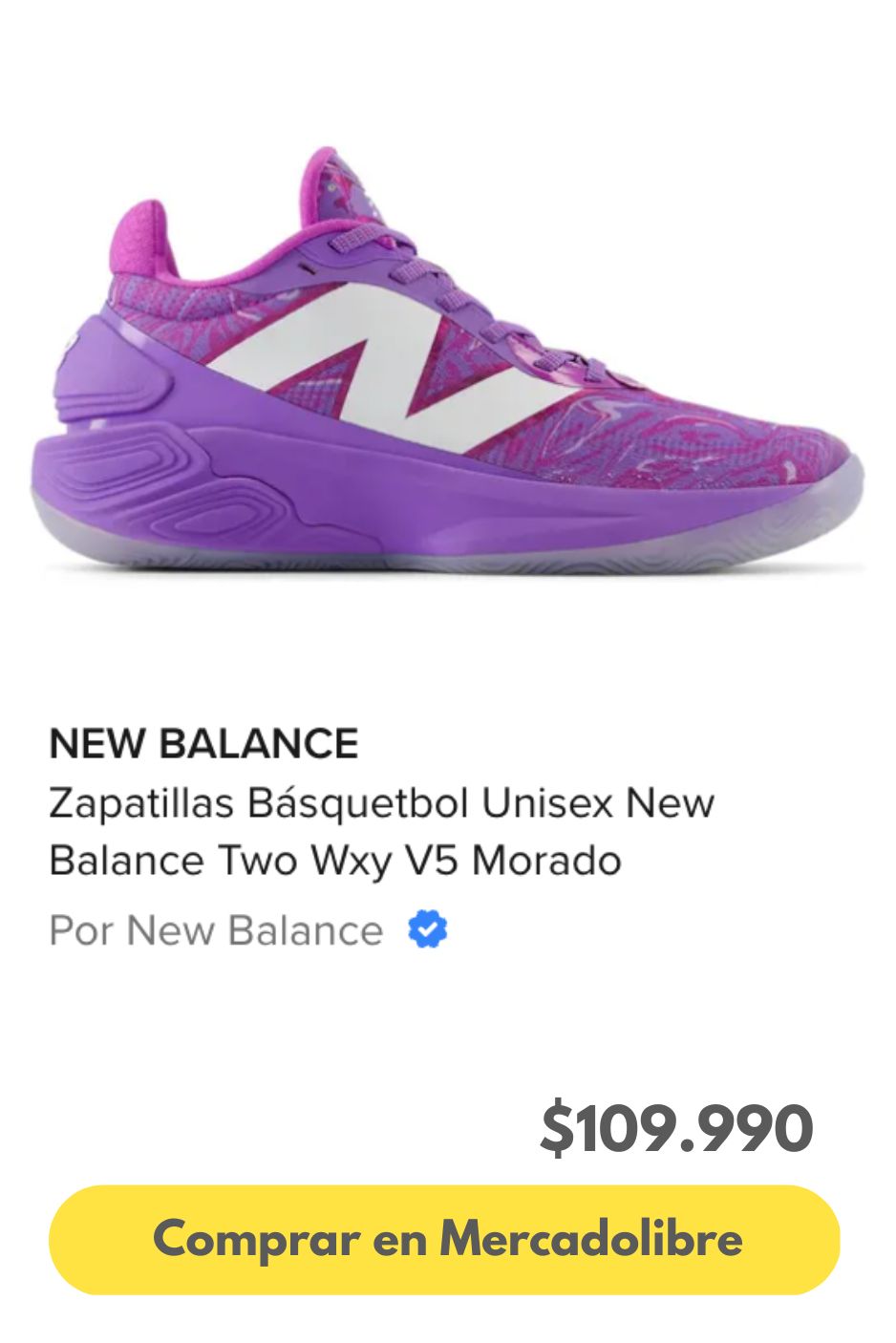 Zapatillas Básquetbol Unisex New Balance Two Wxy V5 Morado
