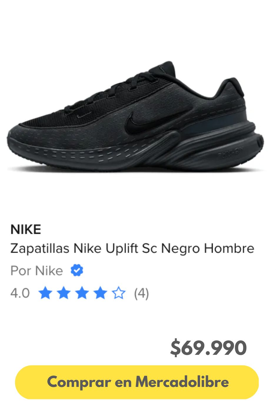 Zapatillas Nike Uplift Sc Negro Hombre