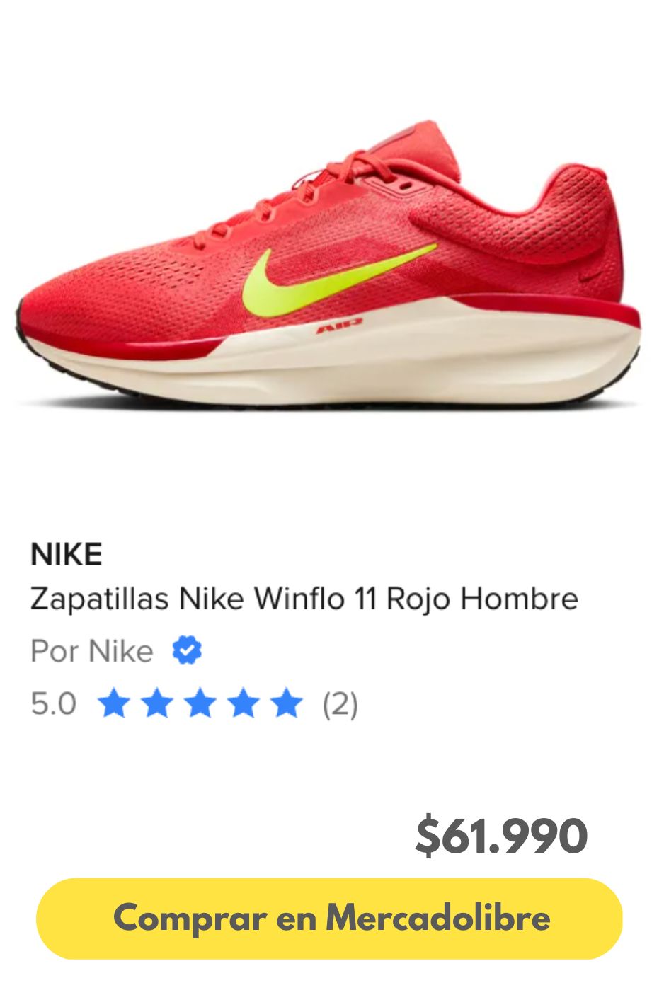 Zapatillas Nike Winflo 11 Rojo Hombre