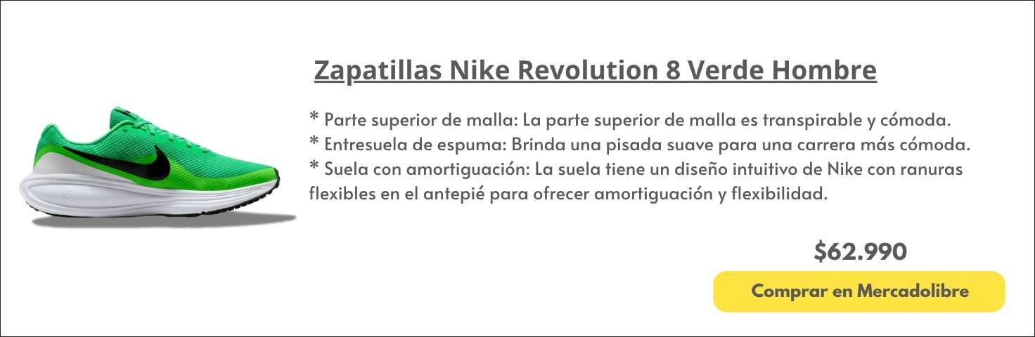 Zapatillas Nike Revolution 8 Verde Hombre